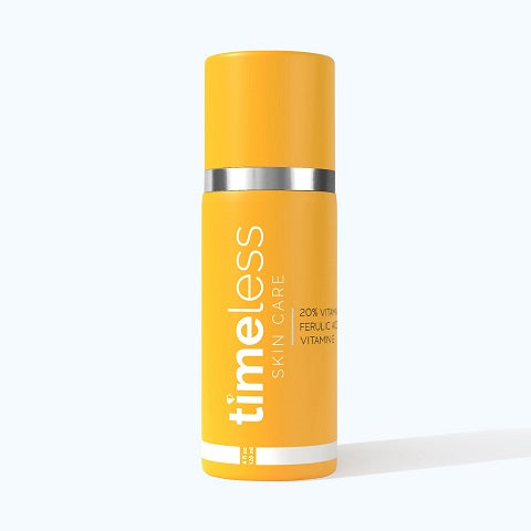 Timeless Skin Care 20% Vitamin C+E Ferulic Acid serum refill n new airless pump bottle is now available at www.timeless-uk.com