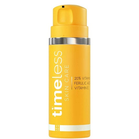 Timeless Skin Care 20% Vitamin C+E Ferulic Acid serum refill n new airless pump bottle is now available at www.timeless-uk.com