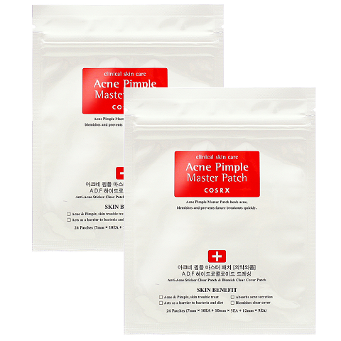 2 x Cosrx Acne Pimple Master Patch Packet ( Each contains 24 Patches of various sizes)